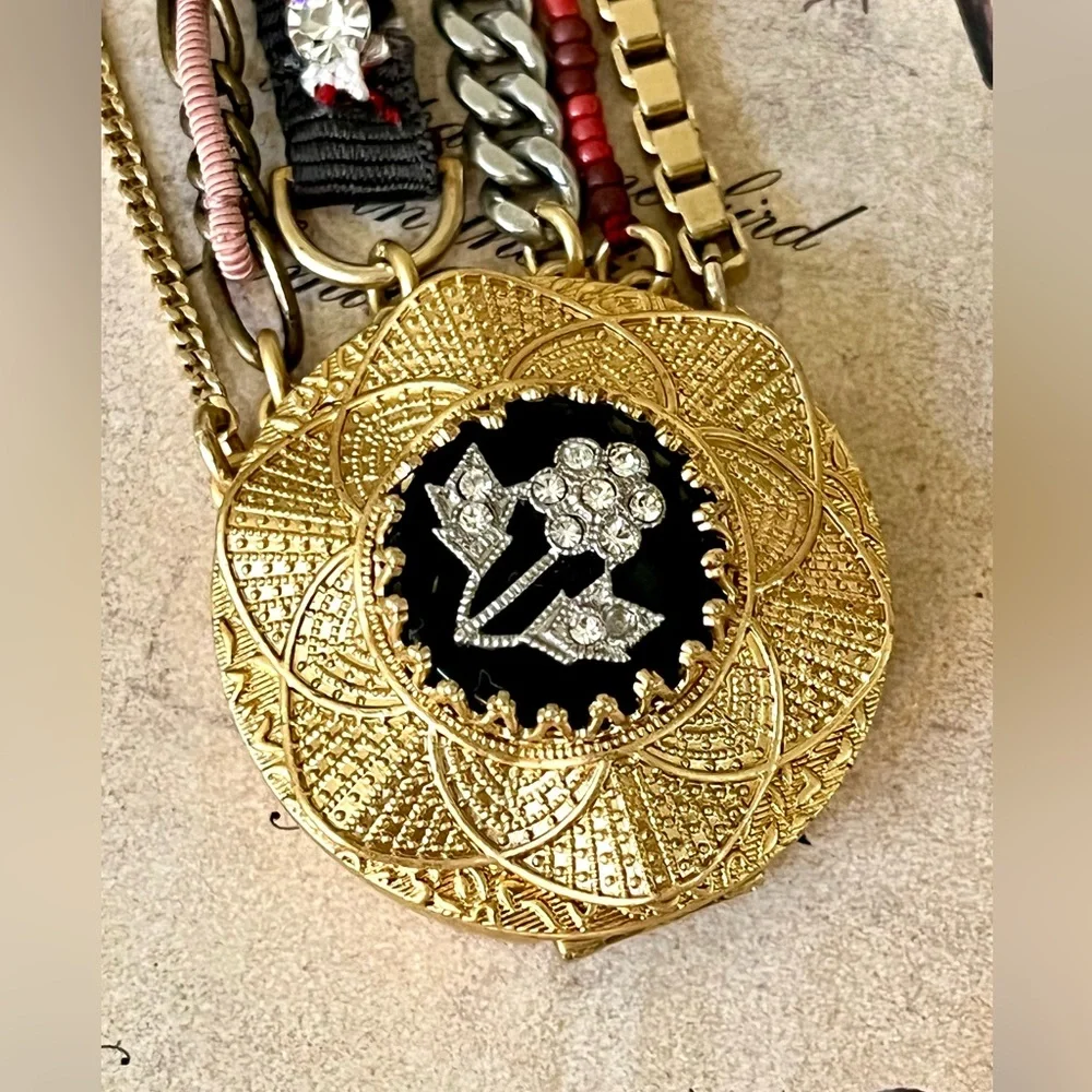 Juicy Couture Vintage Y2K Chunky Rhinestone Floral Mixed Media Bracelet 2010 - Picture 2 of 7